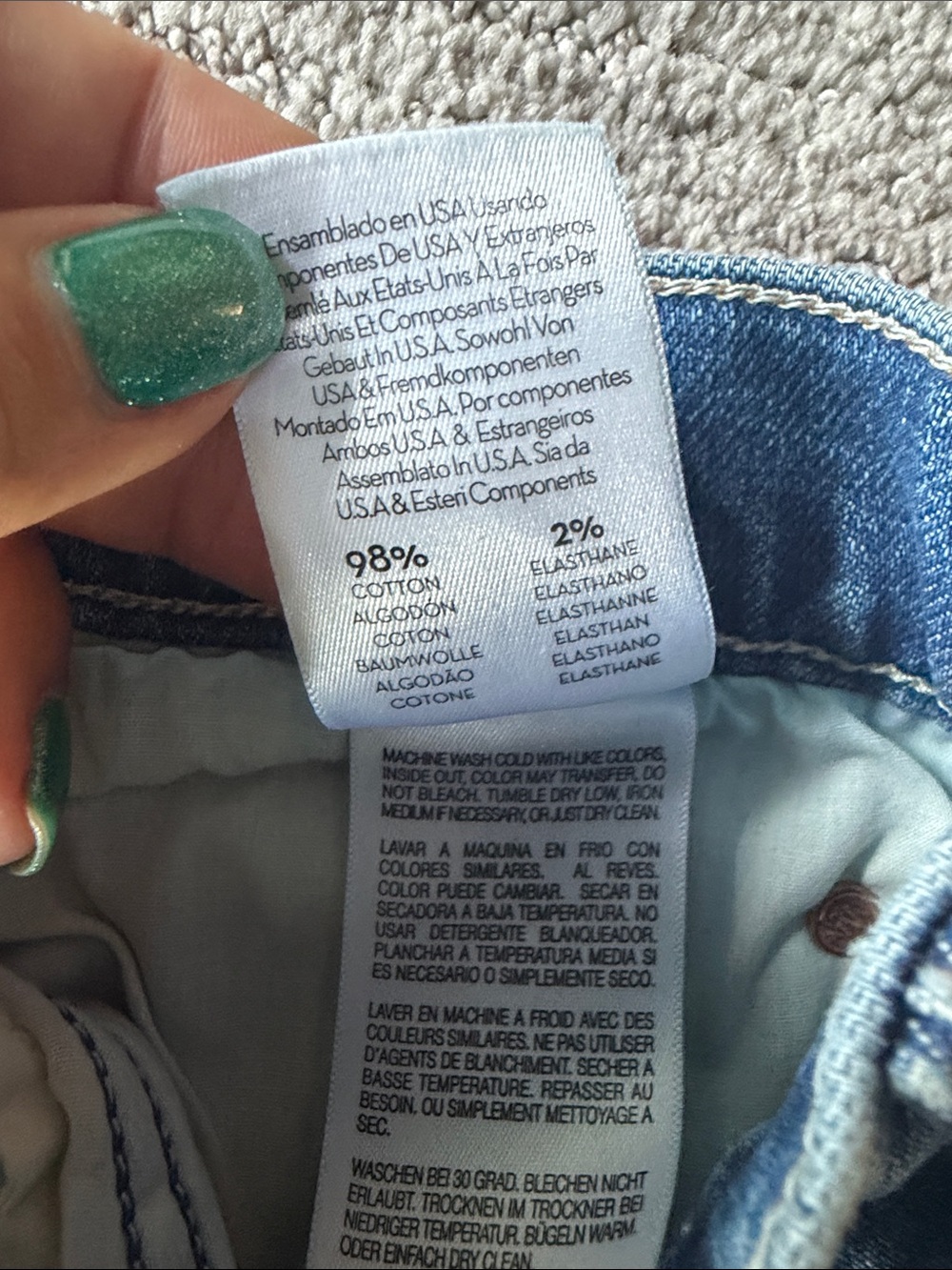 MOTHER Blue Graphic High-Rise Cutoff Denim Shorts - Picture 5 of 5